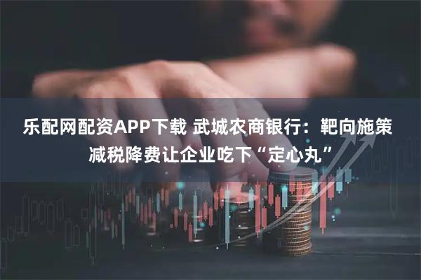 乐配网配资APP下载 武城农商银行：靶向施策 减税降费让企业吃下“定心丸”